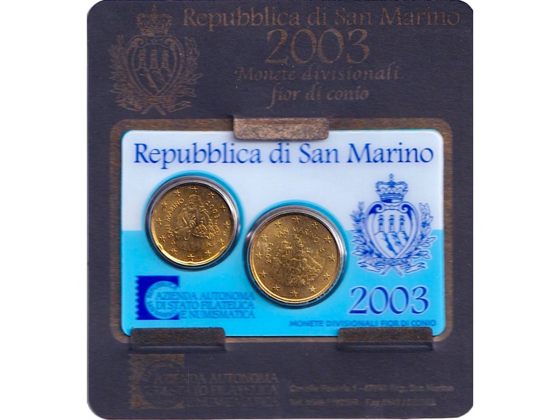 BU Coincard Saint-Marin - 20 et 50 cents 2003