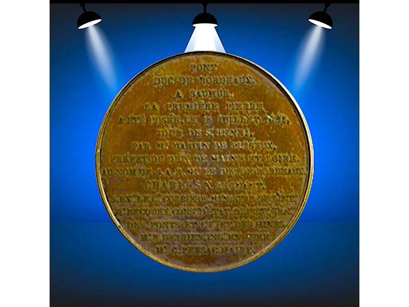 Médaille CHARLES X Première pierre du pont du...