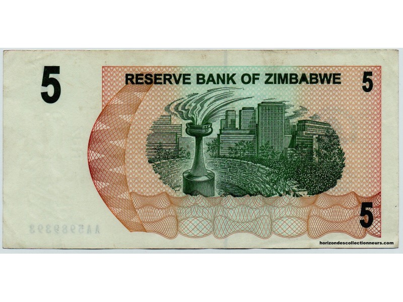 5 Dollars ZIMBABWE 2006 P.38 NEUF