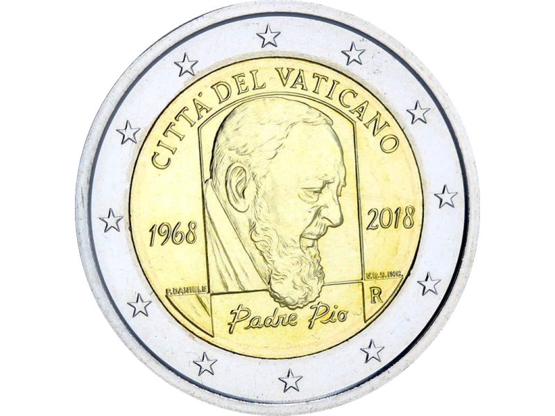 2 Euros VATICAN 2018 Padre Pioe -2004 À 2023
