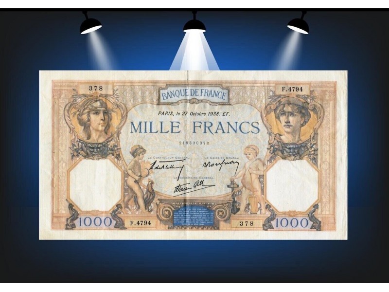1000 Francs CÉRÈS & MERCURE 1938 F.38.31