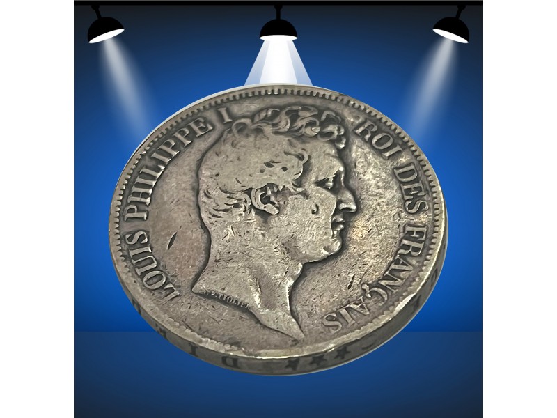 5 francs type Tiolier avec le I, tranche en creux 1831 Bordeaux F.317/1