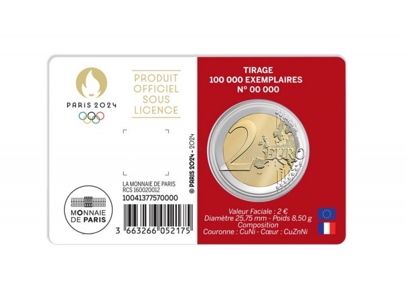 copy of 2 Euros FRANCE 2024  Jeux Olympique de Paris 2024 "HERCULE"