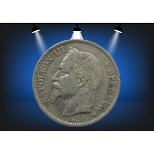 5 Francs Napoléon III 1869, Strasbourg, III tête laurée