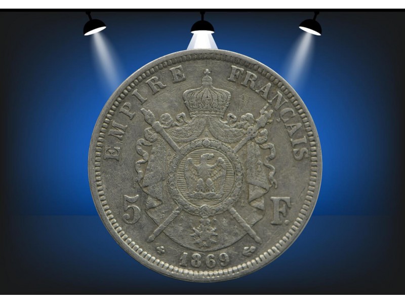 5 Francs Napoléon III 1869, Strasbourg, III...