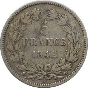 5 Francs Louis Philippe Ier 1842 Lille argent