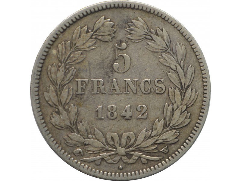 5 Francs Louis Philippe Ier 1842 Lille argent