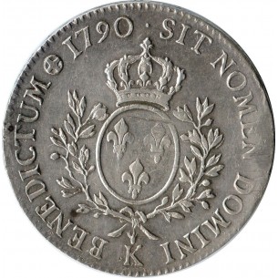 Écu Louis XVI aux lauriers 1790 K (Bordeaux) 2