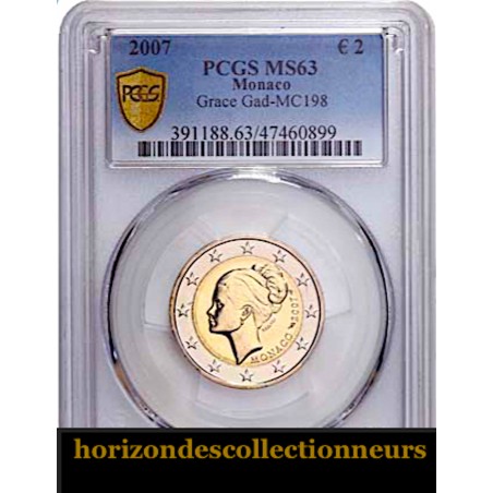 2 Euros MONACO 2007 GRACE KELLY PESSAC 2007 à 2030-horizondescollectionneurs.com