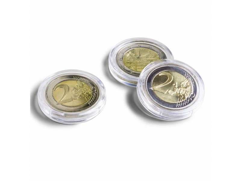 Capsules pour pièces de monnaie diamètre intérieur 26MM pour pièces de 2 euros boites de 10