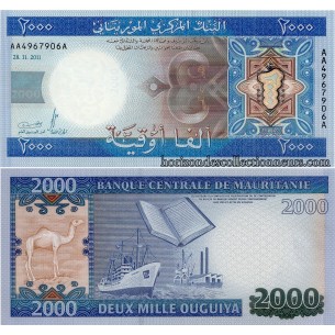 Mauritanie -Billet 2000 Ouguiya 2011 P-20