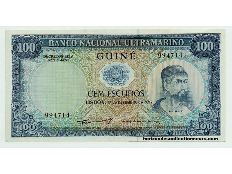 100 Escudos GUINÉE PORTUGAISE 1971 P.45 SPL