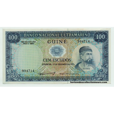 100 Escudos GUINÉE PORTUGAISE 1971 P.45 SPL